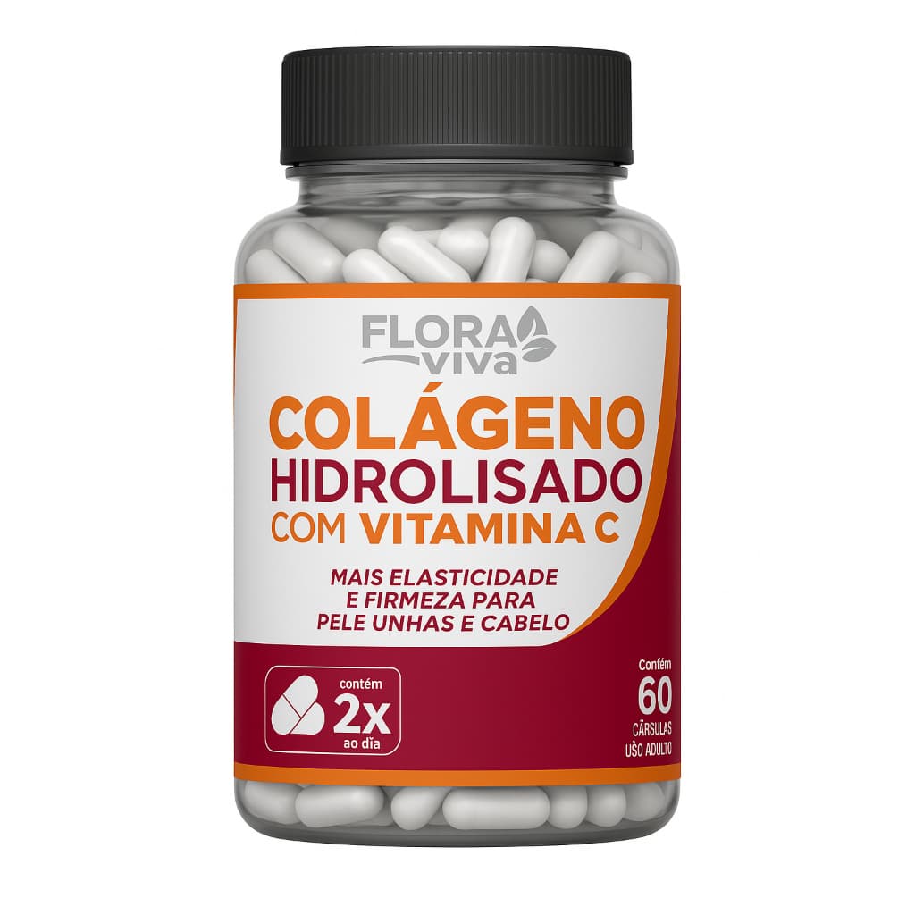 Flora Viva Colágeno com Vitamina C – 60 Cápsulas