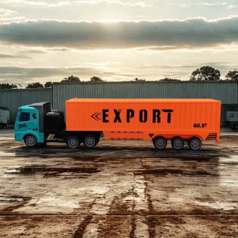 Caminhão Carreta Modelo de Transporte Super Truck de Controle Remoto e Recarregável