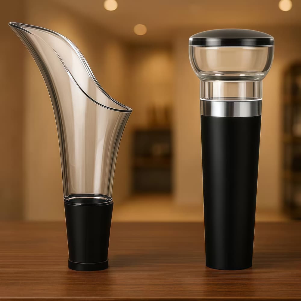 Kit com BicoAerador + Tampa a Vácuo para Vinho e Champagne