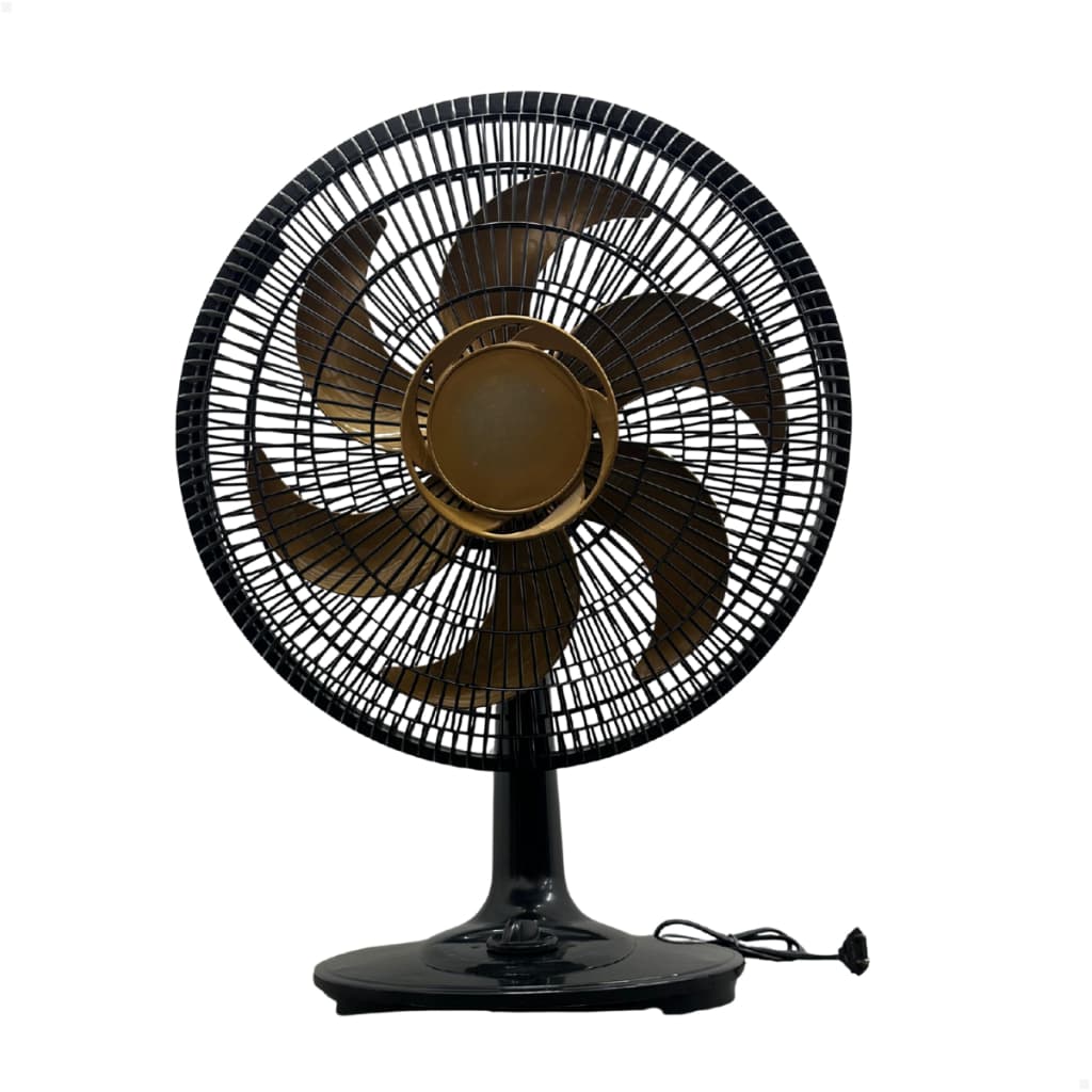 Ventilador De Mesa Preto Bronze 6 Pás 3 Velocidades Silencioso Ventilação Potente