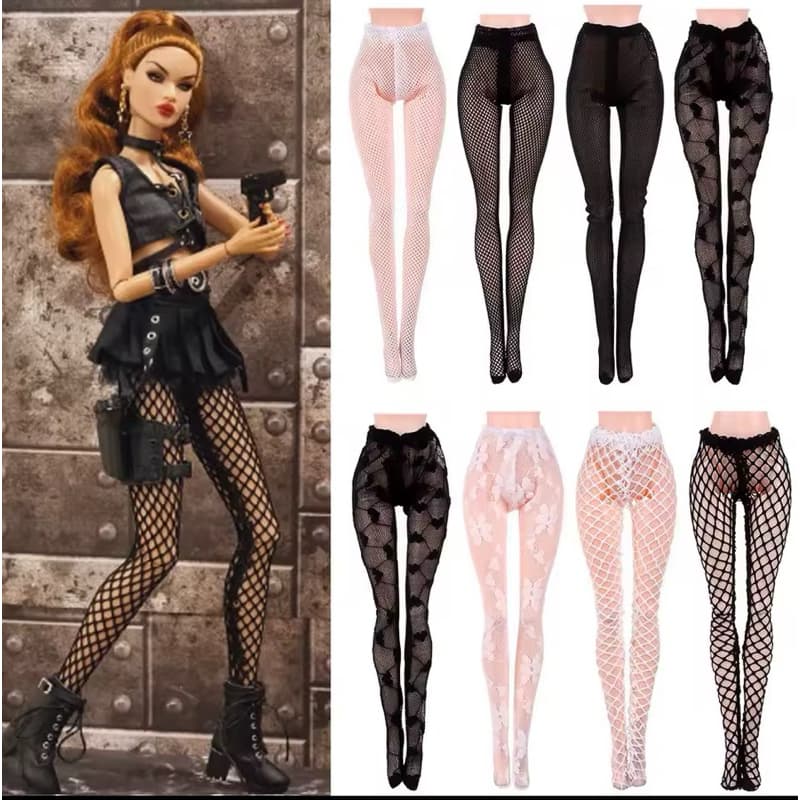 Meia calça boneca NR23 30cm 1:6 meia calça arrastao look NR 199  inverno  meia DOLL meias arrastao roupinhas Boneca 30cm