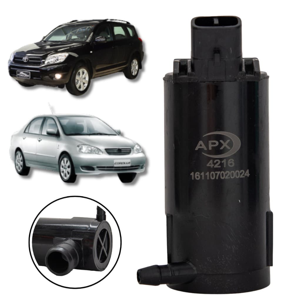 ELETROBOMBA 12V P/ RESERVATÓRIO DO PARA-BRISA TOYOTA HILUX 1992/ COROLLA RAV4