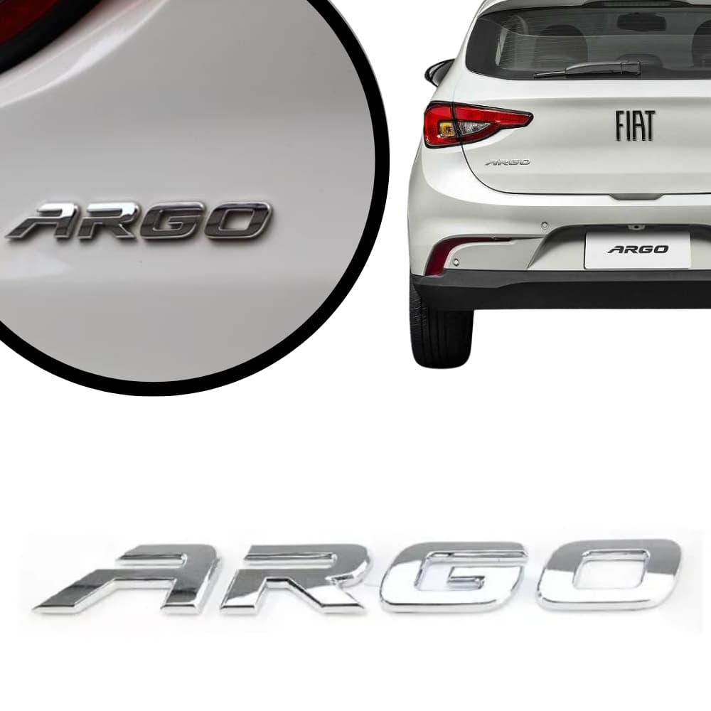 Emblema Letreiro Traseiro Porta Malas Cromado Preto Grafite Original Fiat Argo 2017 A 2025