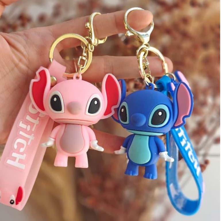 Chaveiro Stitch Angel Lilo Kit 2 unidades Casal 3D - Leve o Amigo Alienígena para onde você for