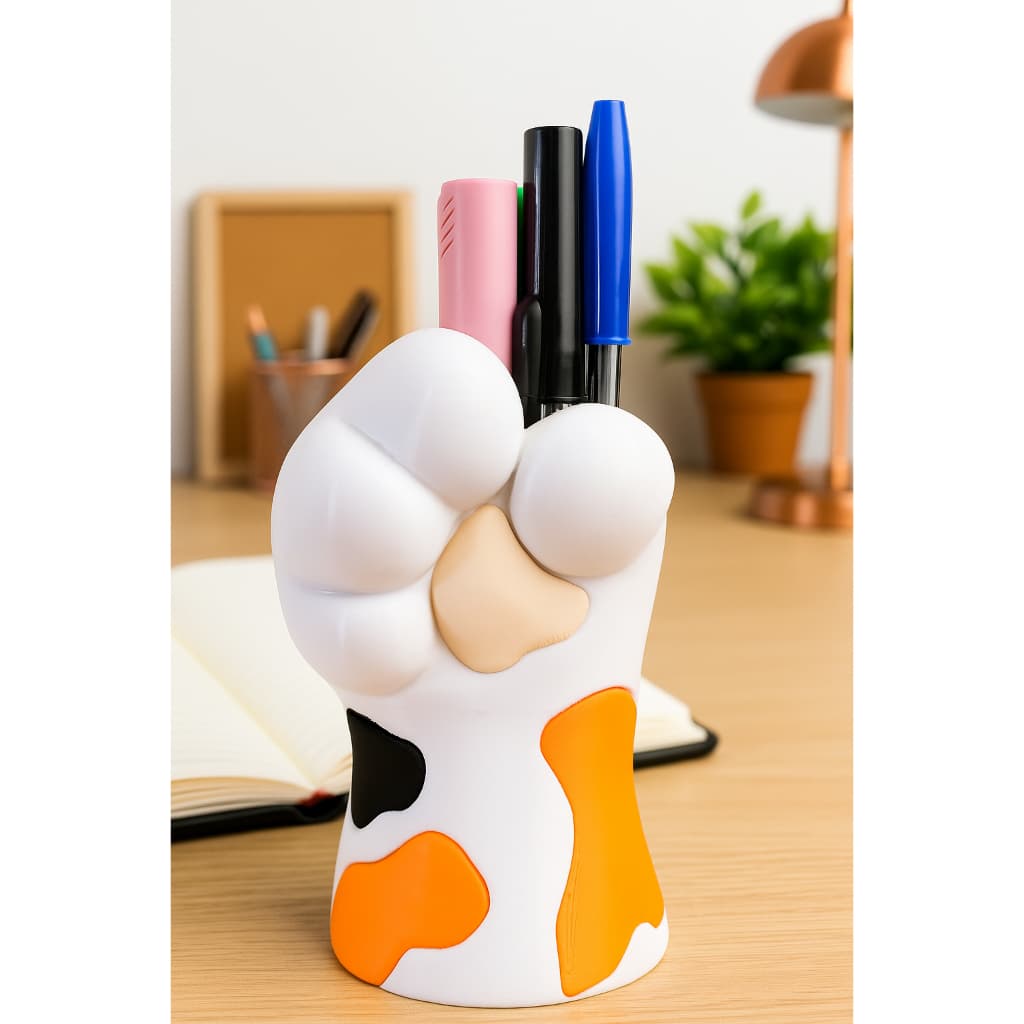 Porta Caneta Lápis Pata de Gato Escritório Organizador de mesa