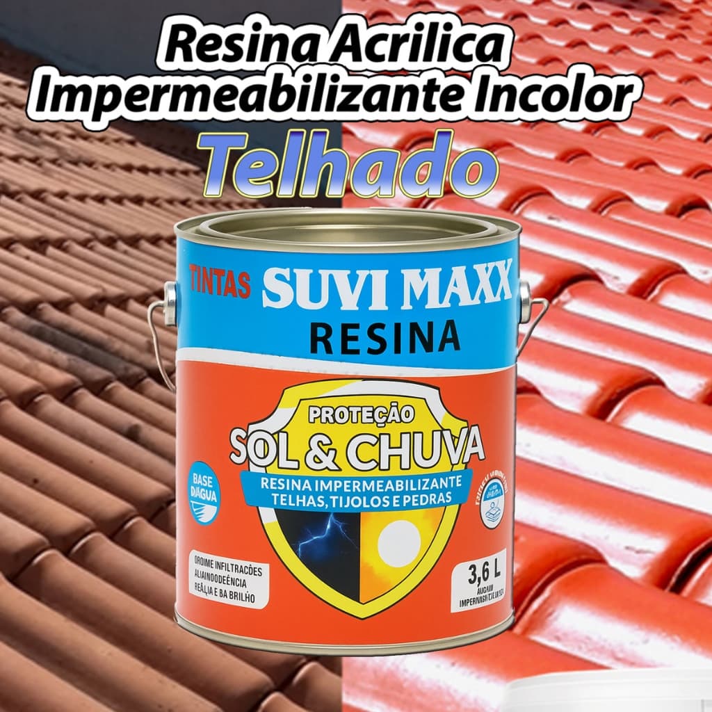 Resina Acrílica Incolor Impermeabilizante Para Telhado Concreto Parede Proteção