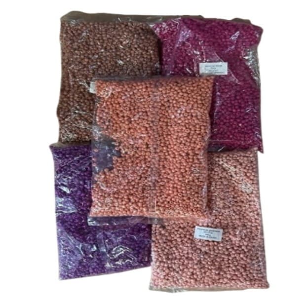 Miçanga Leitoso 1 pct 450gr 6/0 - (Rosa/roxa/salmão/terracota/marrom)