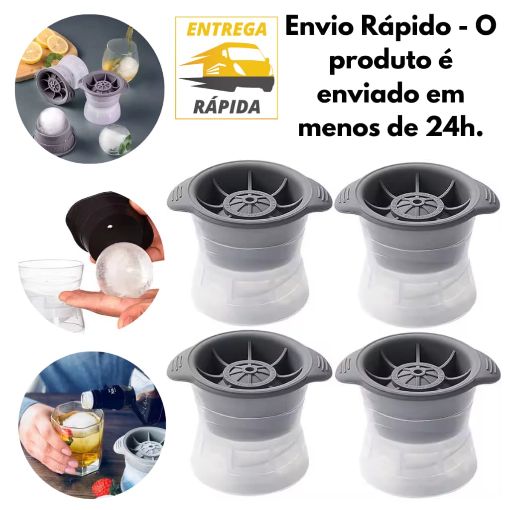 Formas Gelo Redonda Ideal para Drink Whisky Cubos Grande Reutilizável Resistente Alta Qualidade