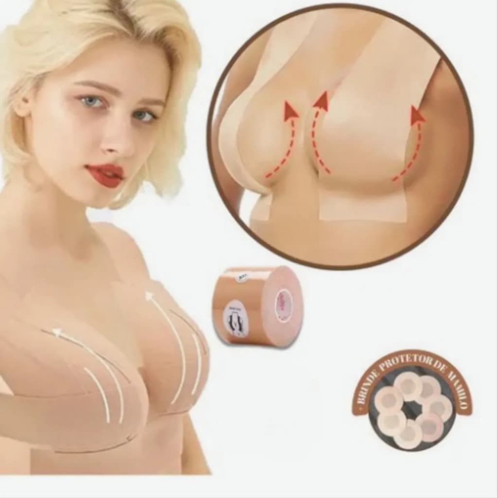 Kit Realça Seio Boob Tape Fita Adesivo Protetor Tapa Mamilos
