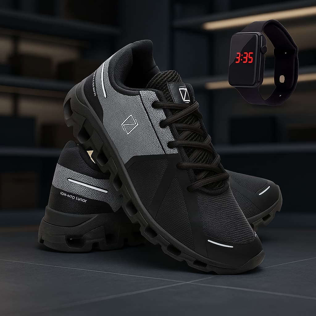 Kit Tênis Academia Masculino Caminhada Malhar Treino + Smartwatch