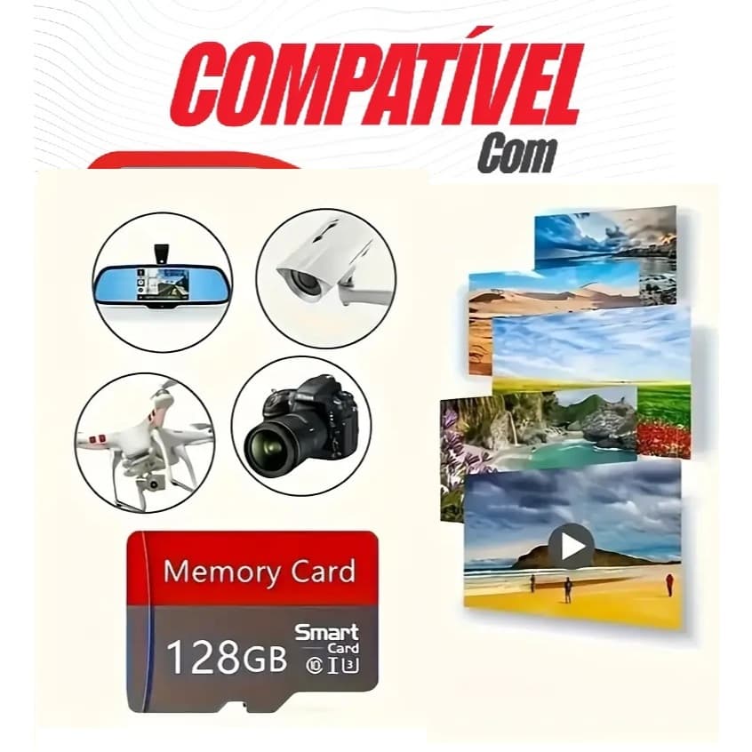 Cartão De Memória Micro SD para Celular, Câmera de Segurança 32GB 64GB 128GB 256GB 512GB 1TB 2TB