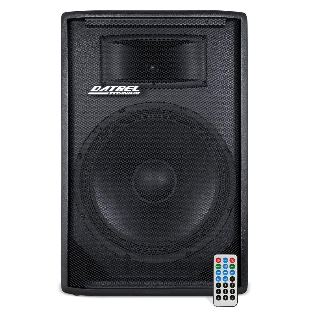 Caixa de Som Ativa Datrel 15" 300W RMS Usb Bluetooth Madeira