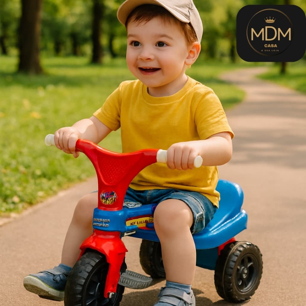 Motoca Triciculo Velotrol Infantil com Haste Brinquedo Menino Menina Passeio Diversão Garantida