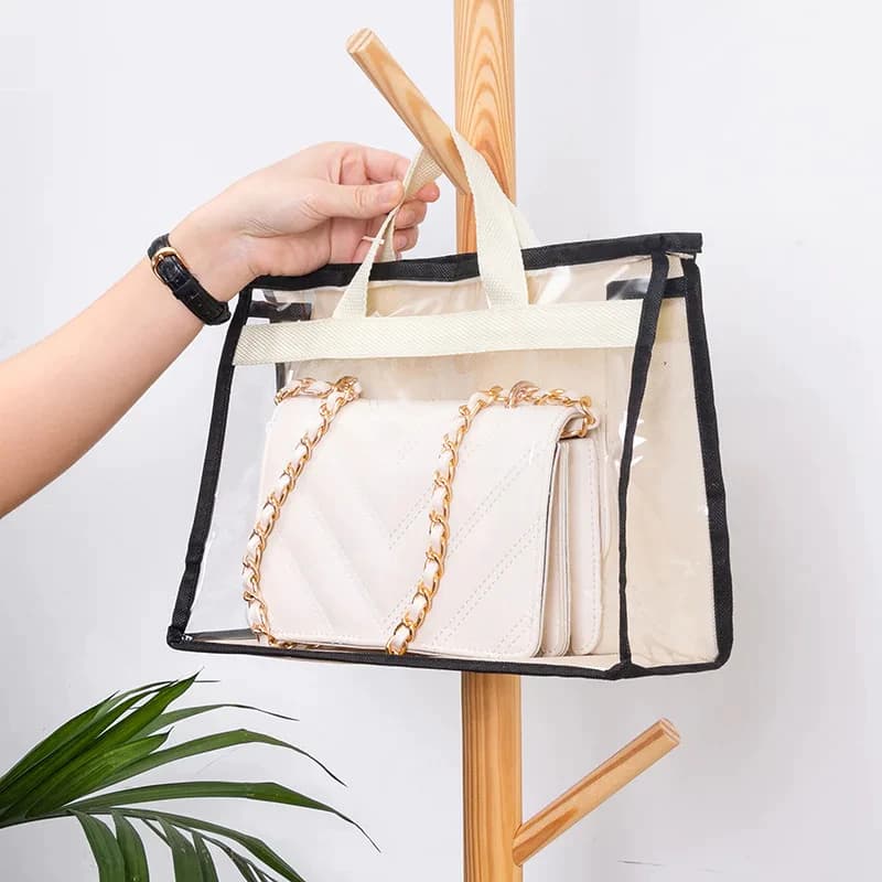 Protetor De Bolsa Transparente Com Alça Organizador Para Bolsas Grandes