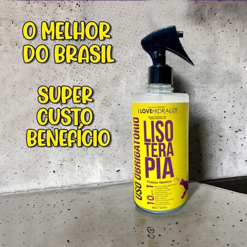 Protetor Térmico Hidralise LisoTerapia 10 em 1 – Spray 500ml | Hidratação, Brilho e Proteção