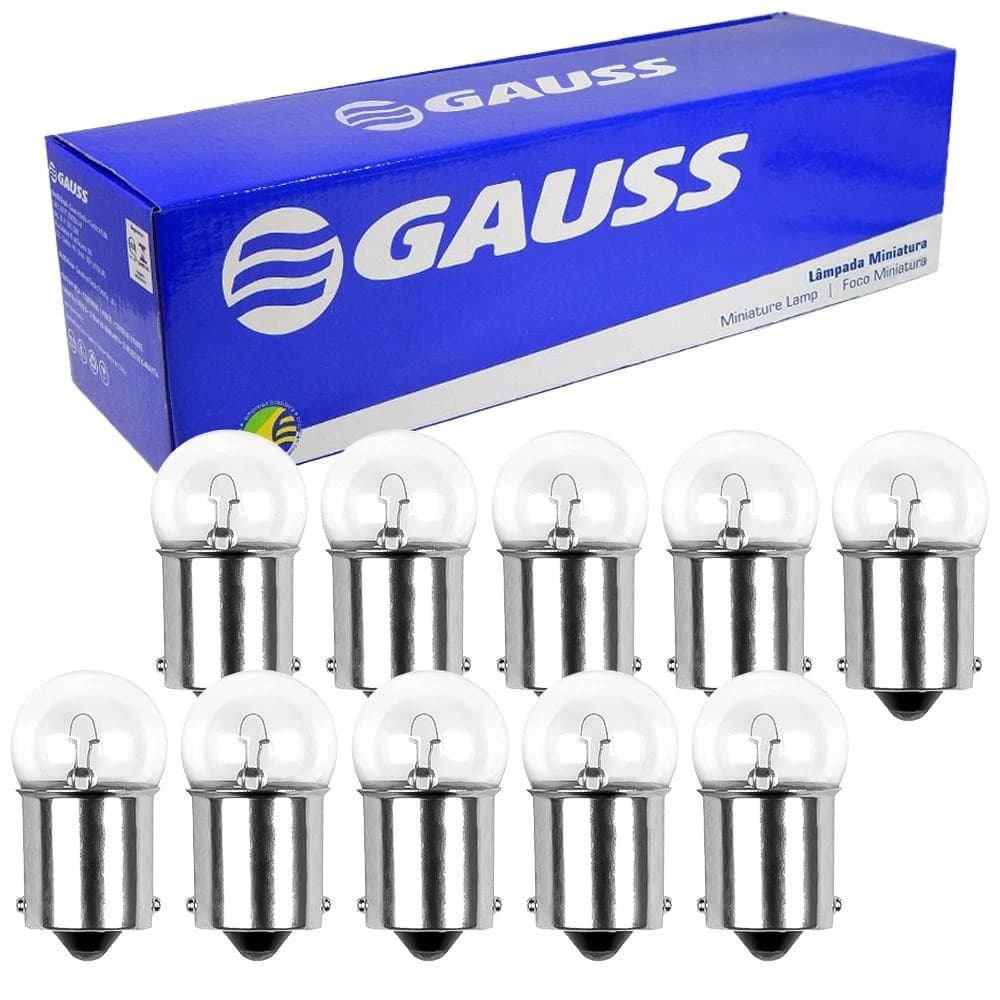 10 Lâmpada Gauss Miniatura Incolor R5w 24v Ba15s 1 Polo PROMOÇÂO