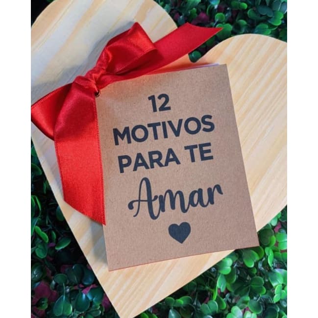 12 motivos para te amar 7,5x5,5cm Mini Fotos c/12 frases | Dia dos namorados  | Presente Romântico