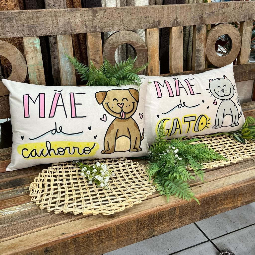 Capas de Almofadas Mãe de Pet 50cmX30cm Kit de 2 Unidades de Veludo com Zíper