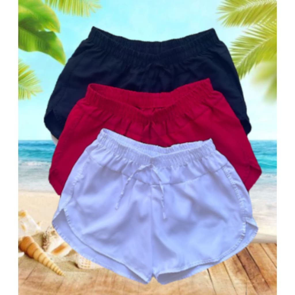 KIT Shorts tactel soltinho confortável caminhada, treinar, malhar, saída praia, piscina Promoção