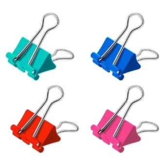 Clips Prendedor de Papel Binder 25mm – 48 Unidades Colorido | 120 folhas | Bazze