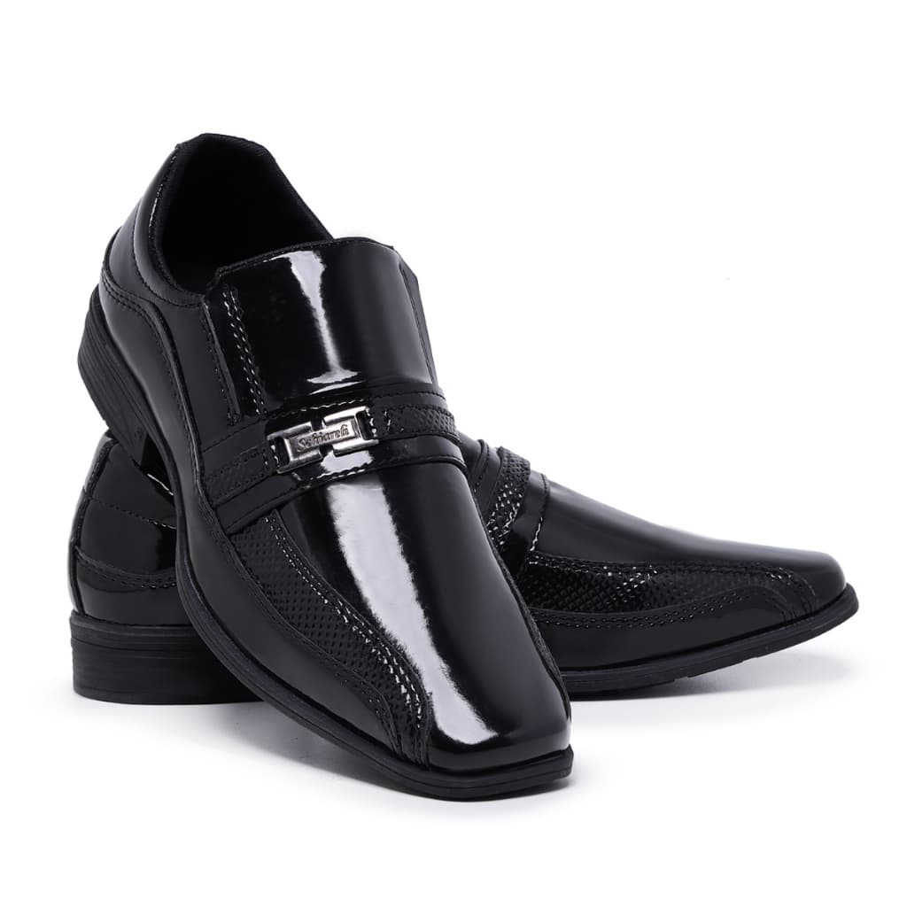Sapato Social Masculino 836 Casual Verniz Brilho Moderno Casamento Uniforme Formatura Barato