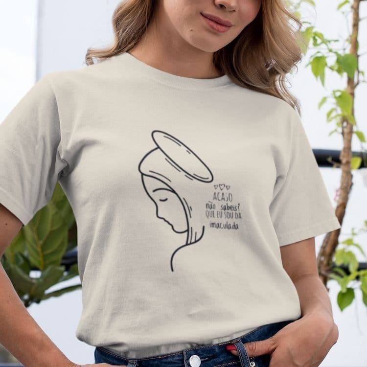 camiseta feminina camiseta ACASO NÃO SABEIS t-shirt católica camiseta católica camiseta 100% algodão