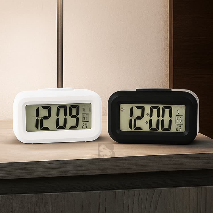 Mini Relógio Digital Despertador Cabeçeira Moderno Mostra Data Temperatura Com Led e Números Grandes