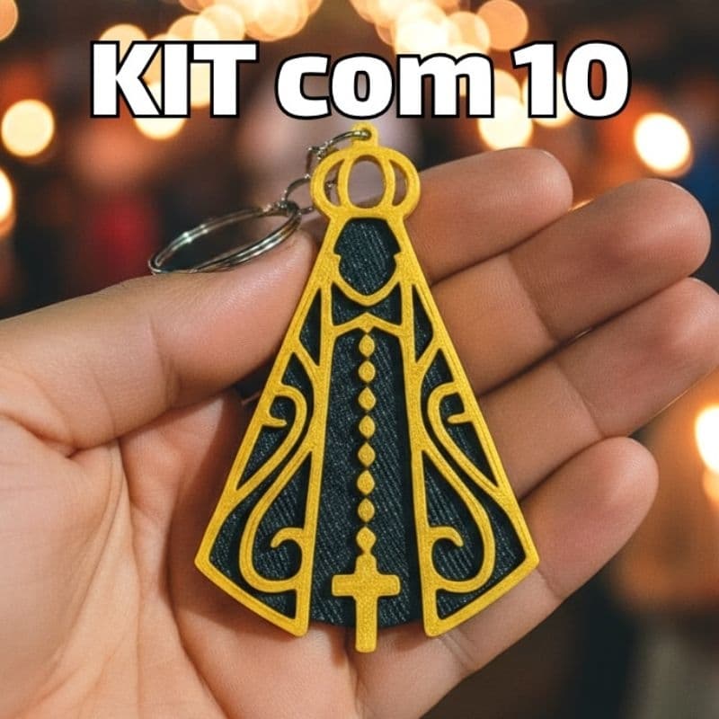 KIT 10 Chaveiros Nossa Senhora da Aparecida lembrança Fé Crisma Batizado