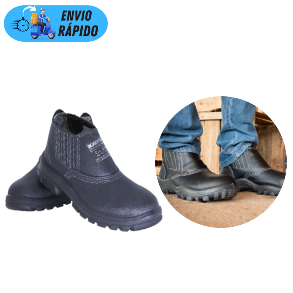 BOTA BOTINA DE SEGURANÇA PROTEÇÃO COM BICO PVC INDÚSTRIAL PARA PEDREIRO MECANICO CA 43.108