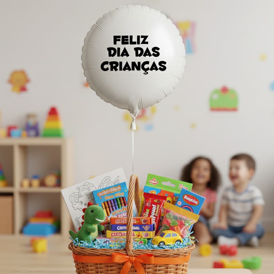 Adesivo Vinil “Feliz Dia das Crianças” 10x7cm – Modelo 2