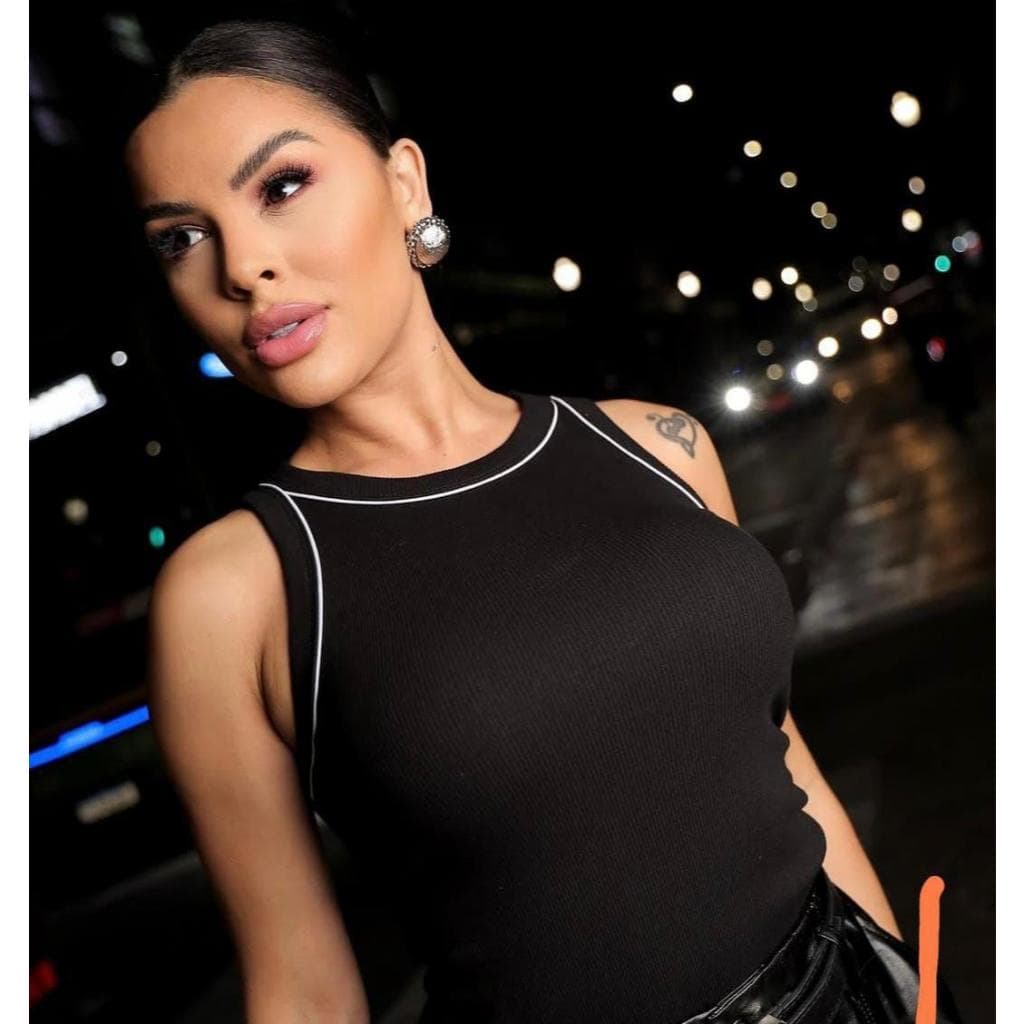 Blusa Feminina Regata Canelada Ribana Premium Social Americana Basica Com Detalhe Na Gola E Nas Mangas Promoção verao