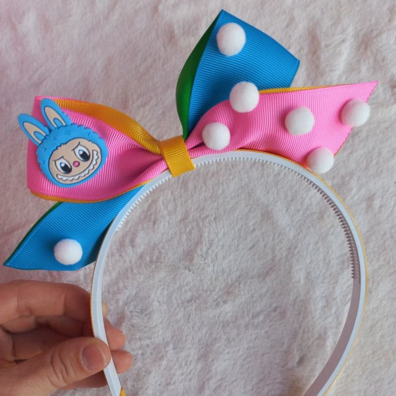 tiara infantil colorida laço em pé la.bu.bu