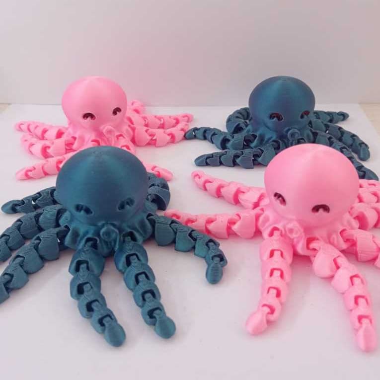 Brinquedo Polvo Articulado – Azul ou Rosa – Presente Criativo,  moderno e divertido