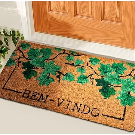Tapete Capacho de Fibra de Coco 30cm x 60cm  Estilo e Funcionalidade para Entrada da sua Casa