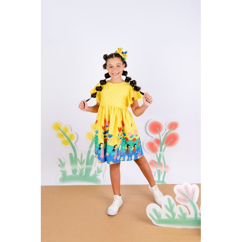 vestido infantil fadas jardim de fantasia com laço