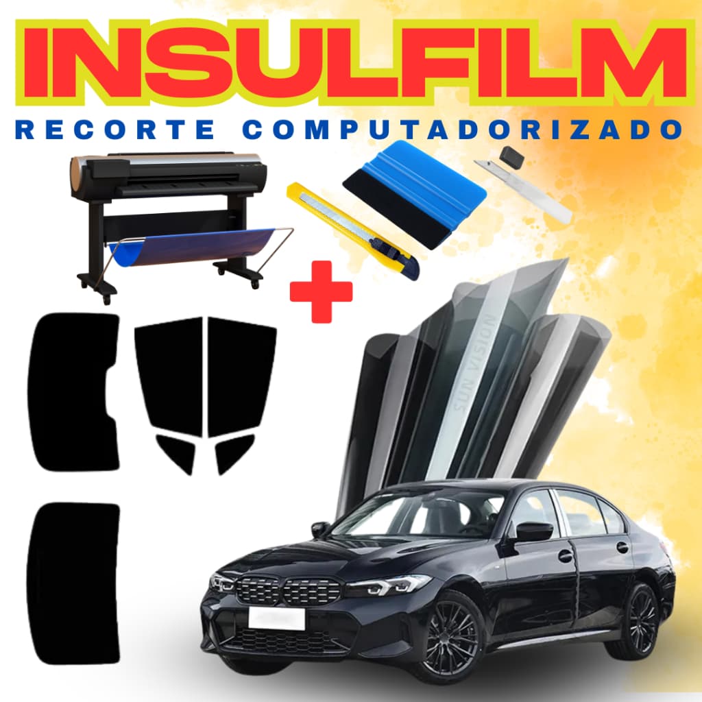 Insulfilm Corte Computadorizado Nano Ceramic Carbono Carros Linha Ford Espátula, Chancela + Estilete