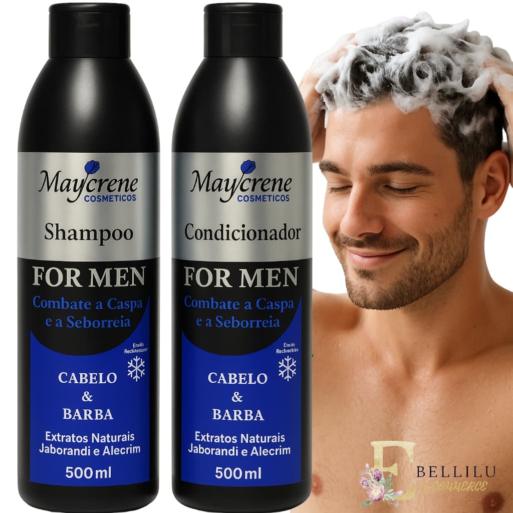 Kit For Men Cabelo E Barba Homens ( Shampoo + Condicionador Maycrene)