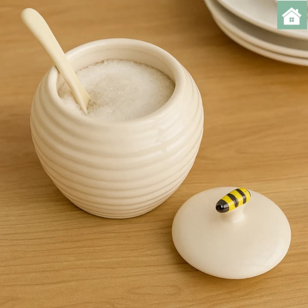 Açucareiro Porcelana Abelhinha 300ml Hauskraft