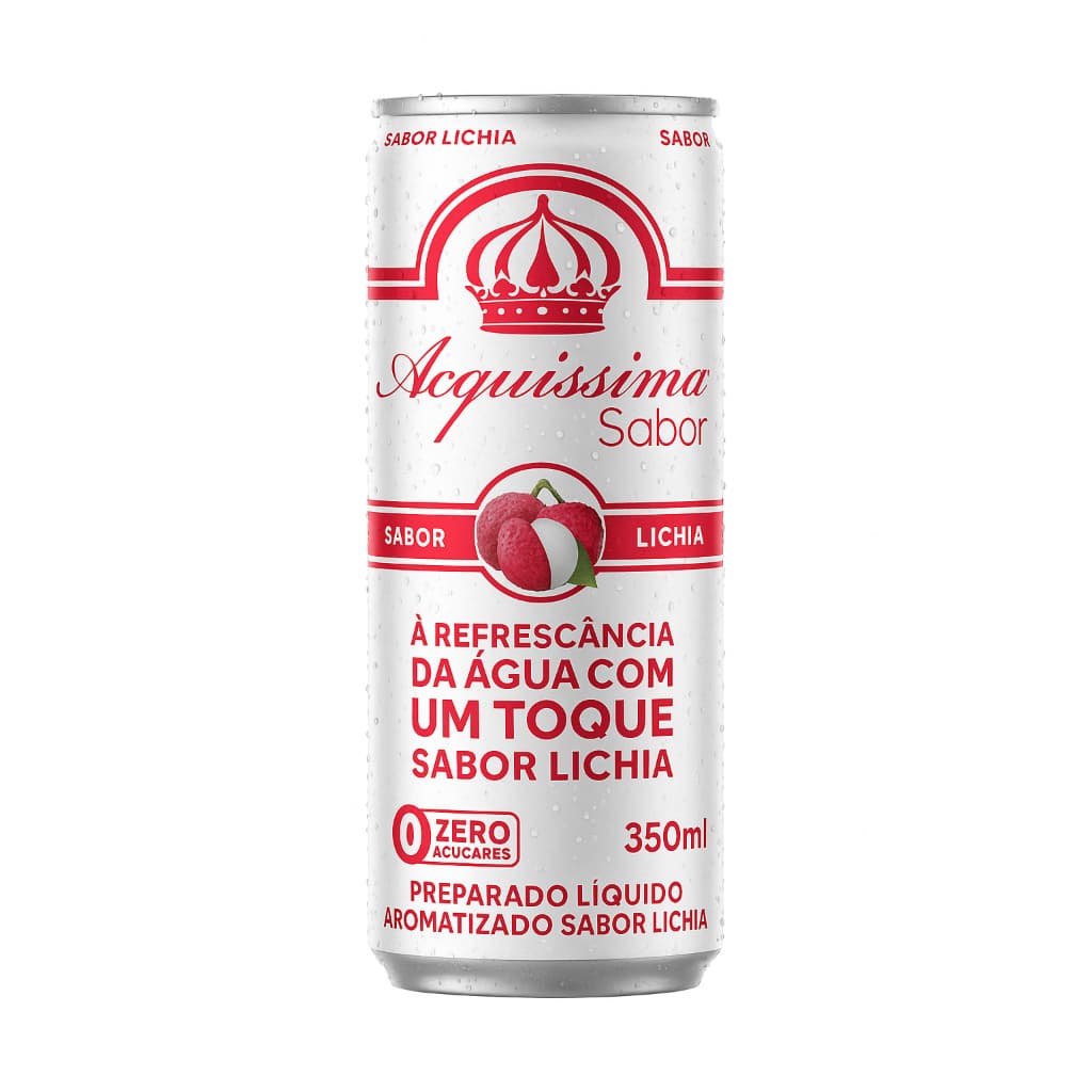 Água Saborizada Acquissima Lichia 350ml Pack 12, 24 ou 36 Unidades Zero Açúcar Refrescante Fardos