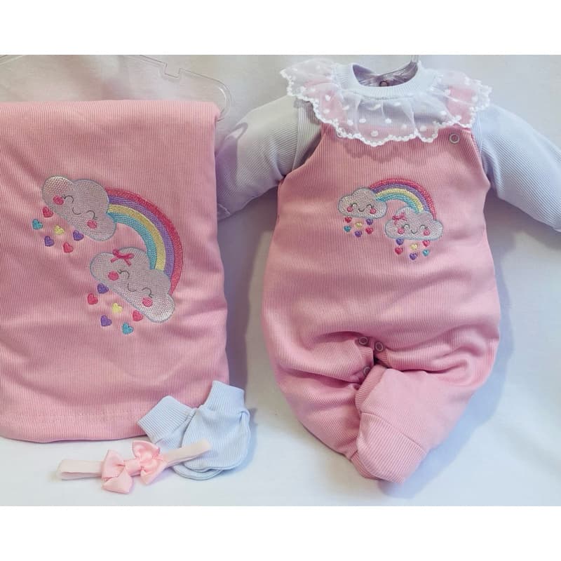 saída de maternidade menina bordada body delicado