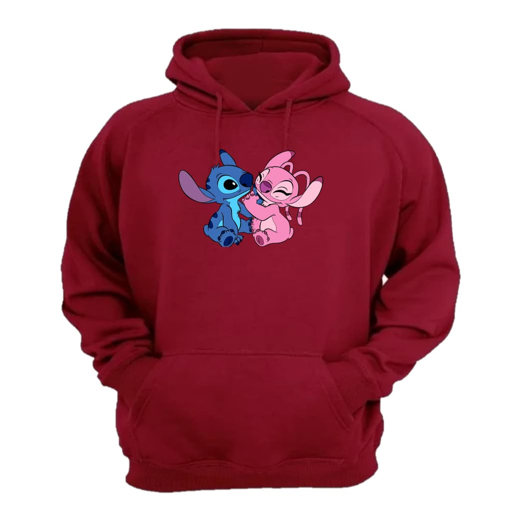 Blusa Moletom Flanelada Com Bolso Lilo Stitch Casal Modelo Novo Alta Qualidade