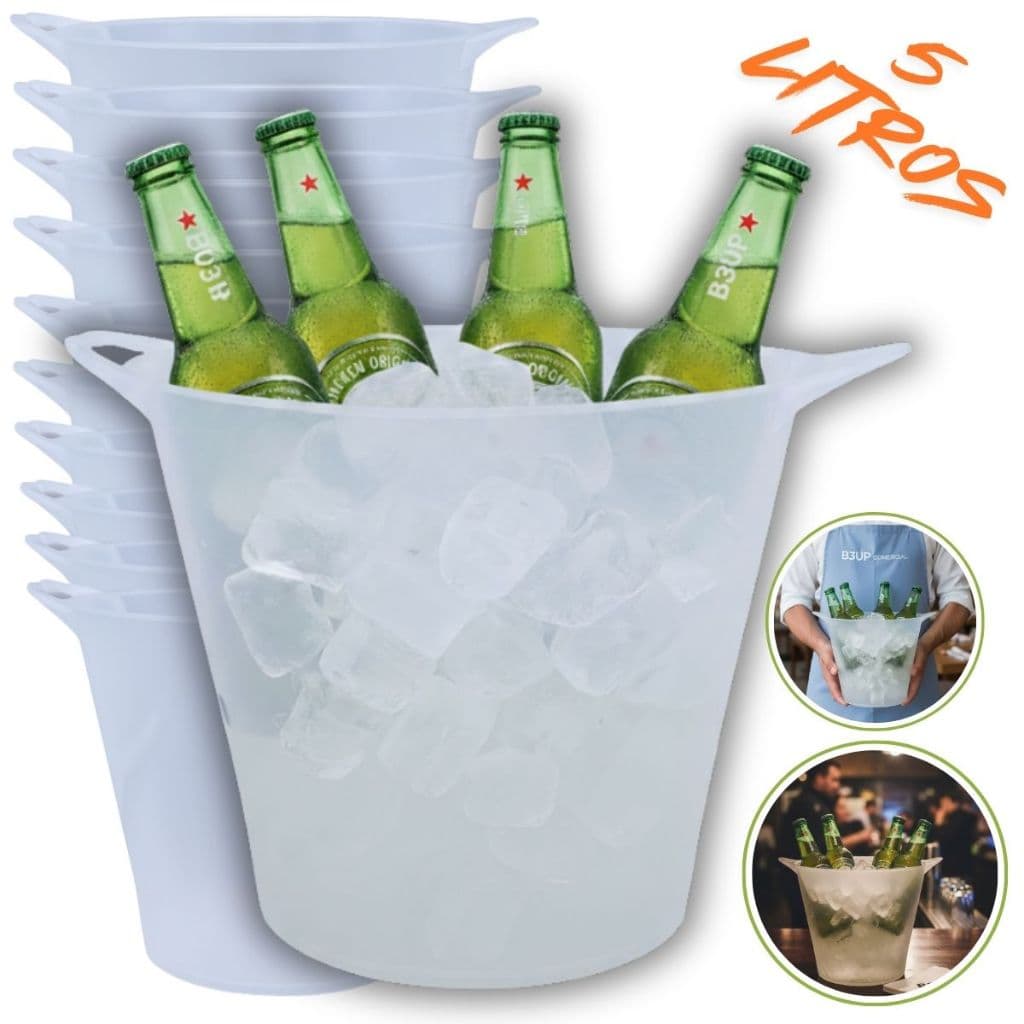 Kit 10 Balde De Gelo Forte Para Bebidas Bar E Festa 5 Litros Premium