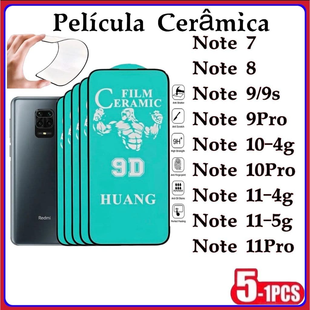 Película Cerâmica 9D 3D XIAOMI REDMI Gel Hidrogel Flexível NOTE 8 NOTE9 NOTE 10 NOTE 11 NOTE 11PRO
