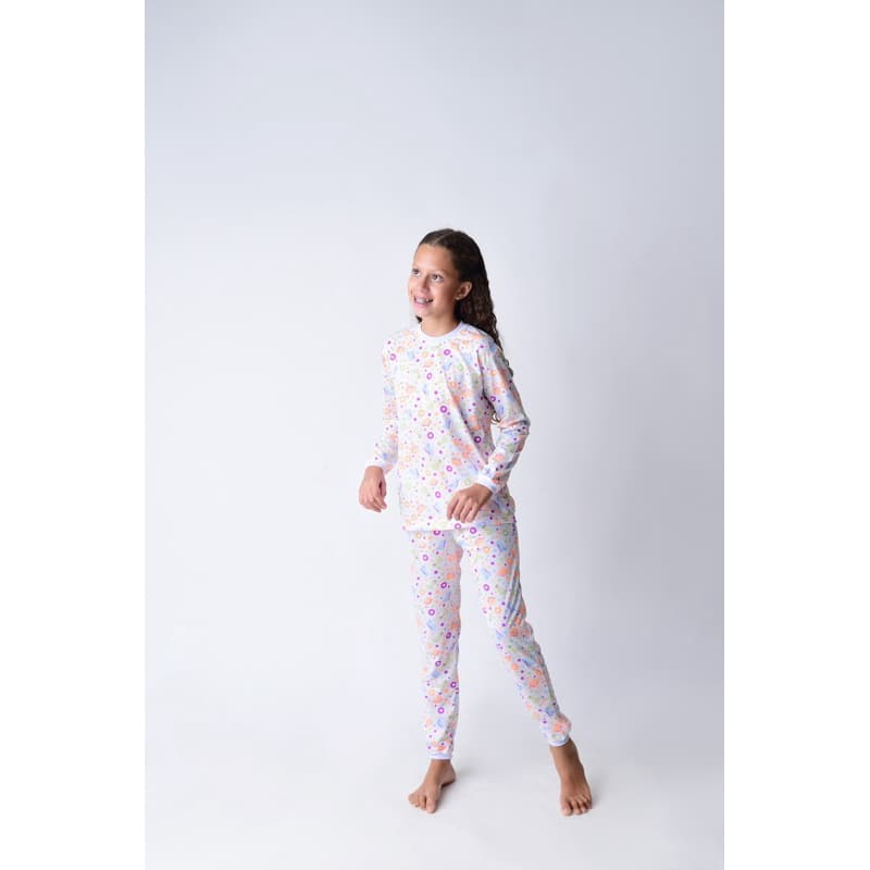 kit 3 Pijama Sortido Menina Manga Longa Estampado Infantil
