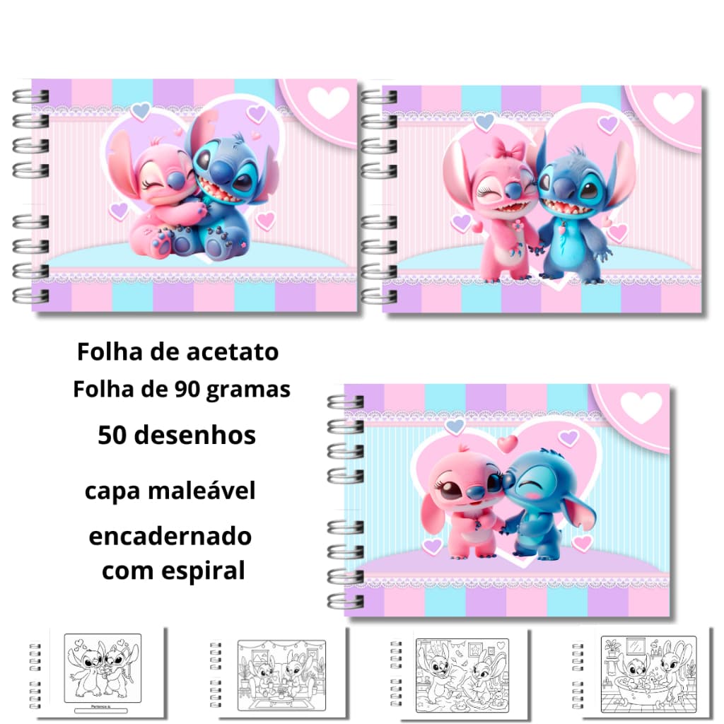 Livro de Colorir Infantil Stitch CAPA  DURA 50 DESENHOS