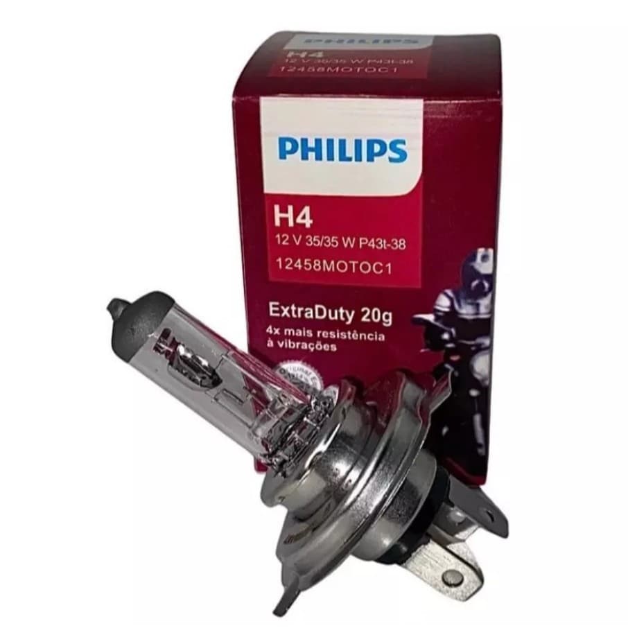 Lâmpada de Farol Philips ExtraDuty H4 35/35 (ROX)Original 12V Envio Imediato