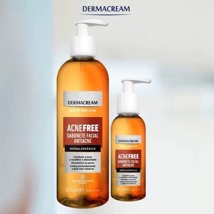 Sabonete Liquido Facial Anti Acne Acne Free 500ml Dermacream