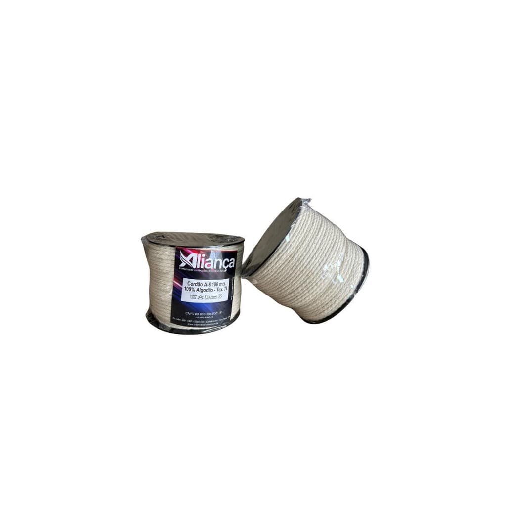 Cordão Corda Trançado de Algodão Cru Macramê Artesanato 4mm Kit Com 2 Rolos