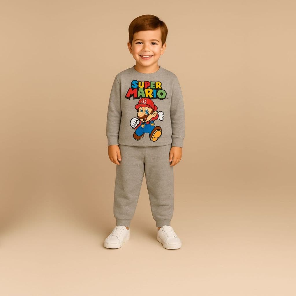 Conjunto moletom infantil super mario