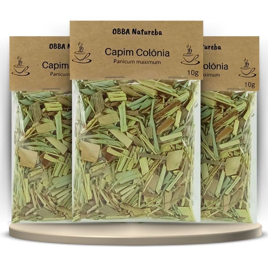 Chá de Capim Colônia Panicum maximum Legítimo e Natural Aromático – Kit com 3 Pacotes